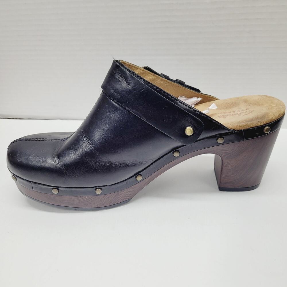 Clarks Artisan Womens Clogs Black Leather Buckle & Studs US Size 10 M - Picture 3 of 11